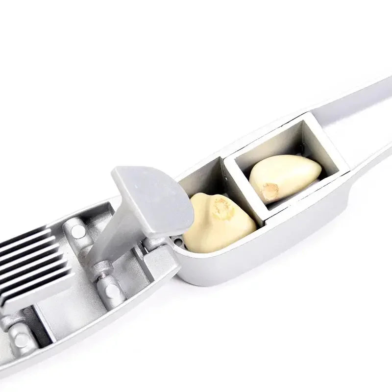 Garlic Press & Slicer 2 in 1 - Aluminium Garlic & Ginger Mincer and Slicer - with Slicing and Grinding - Kitchen Cooking Tools - Confia