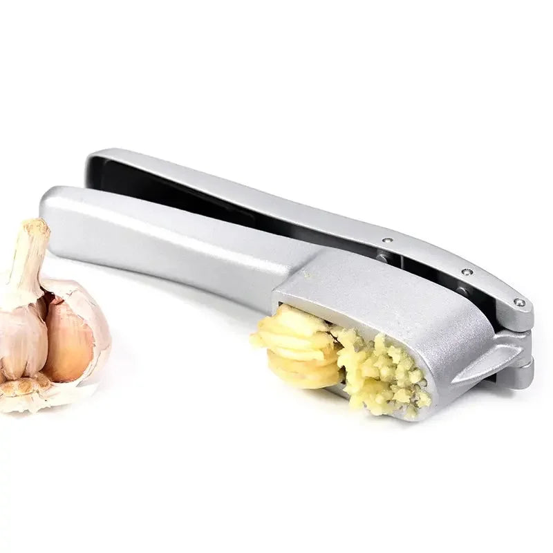 Garlic Press & Slicer 2 in 1 - Aluminium Garlic & Ginger Mincer and Slicer - with Slicing and Grinding - Kitchen Cooking Tools - Confia