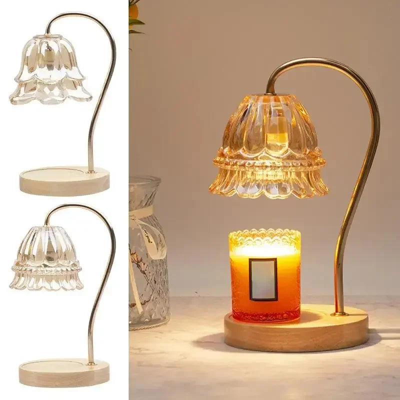 Desk lamp Electric | Candle Warmer | Retro Glass Table Lamp | Bedroom Bedside Atmosphere Desk | Lamp Candle Melting Waxing Burner - Confia - reusablefoodstoragebags confia
