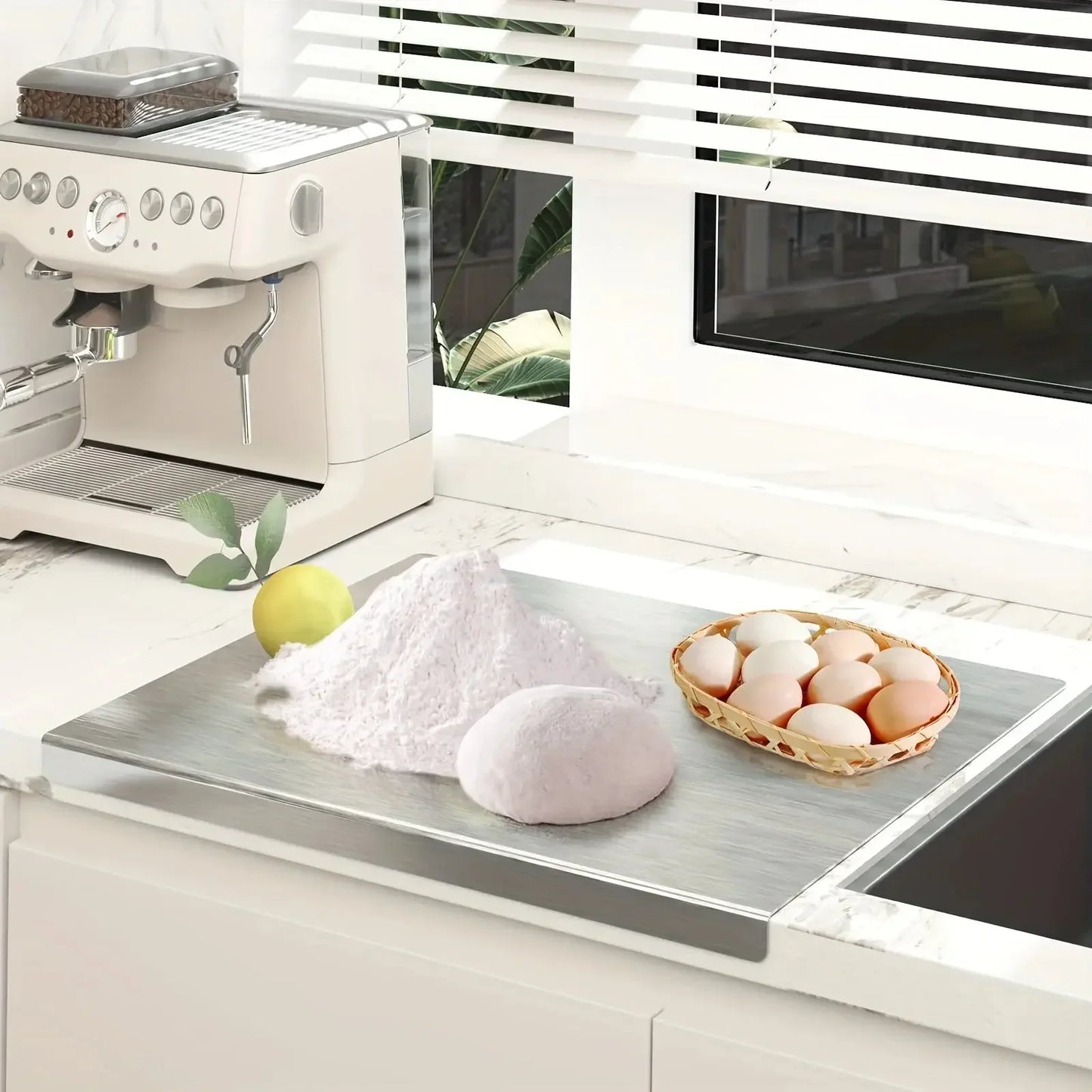 Premium Stainless Steel Chopping Board - Large, Easy Clean, Multipurpose Kitchen Cutting Surface for Fruits, Vegetables & More - Confia