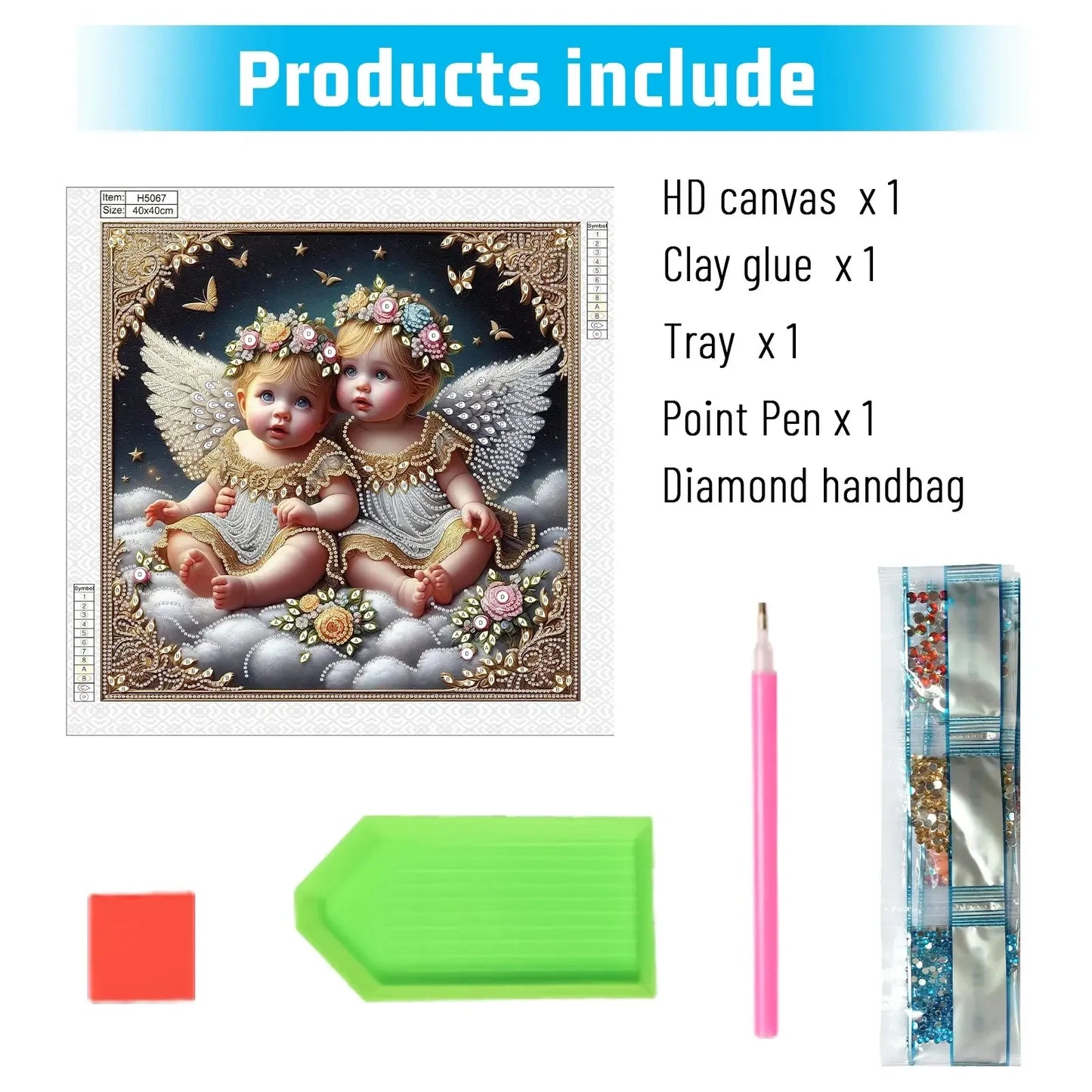 DIY Cute little angel Diamond Art Painting Kits,Diamond Dots Art Paintings for Beginners and adults for Home Wall Decorate Gifts - Confia