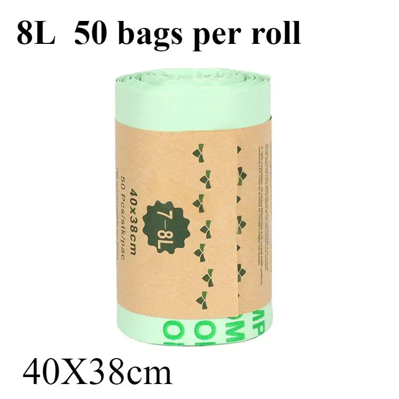 50PCS 6/8/10/30L Biodegradable Garbage Bags Household Compostable Garbage Bags rash Bag With Leak Resistant - Confia - reusablefoodstoragebags confia
