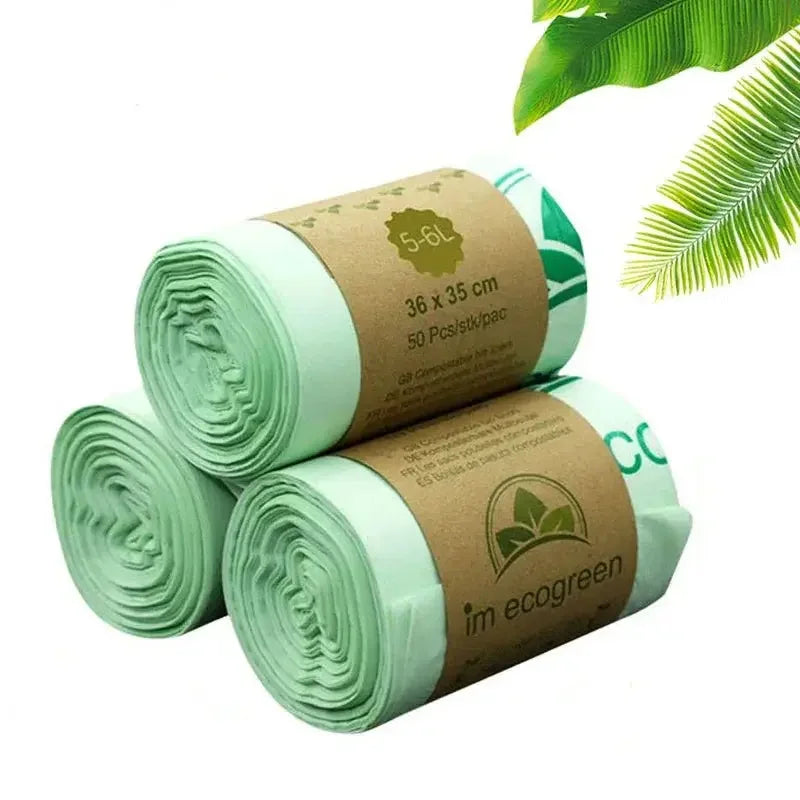 50PCS 6/8/10/30L Biodegradable Garbage Bags Household Compostable Garbage Bags rash Bag With Leak Resistant - Confia - reusablefoodstoragebags confia
