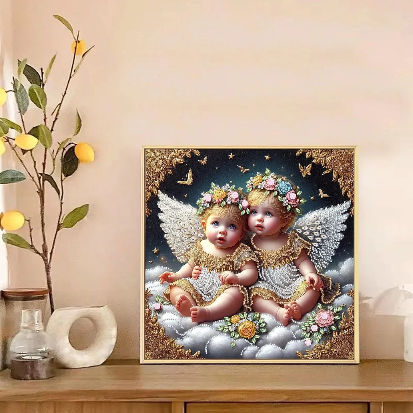 DIY Cute little angel Diamond Art Painting Kits,Diamond Dots Art Paintings for Beginners and adults for Home Wall Decorate Gifts - Confia