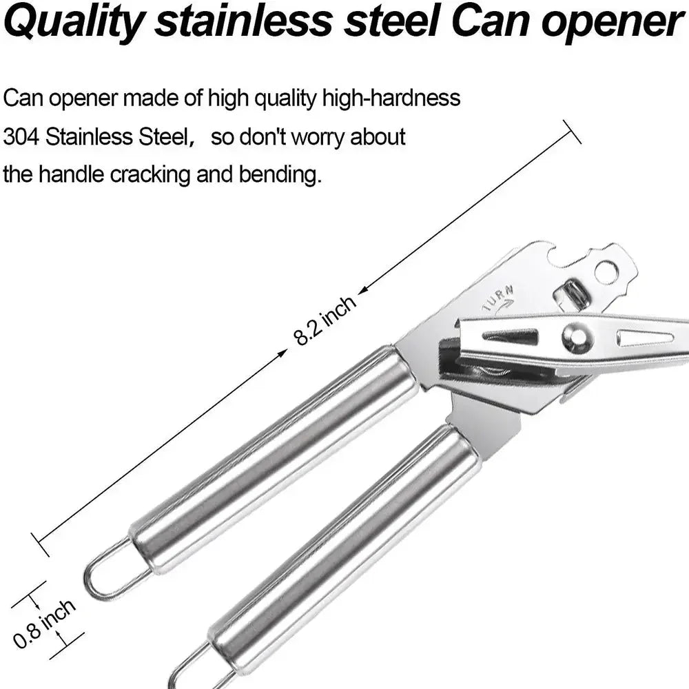 Multipurpose Manual Can Opener and Bottle Opener, Tin Cutter with Smooth Edge Comfortable & Anti Slip Hand Grip - Confia