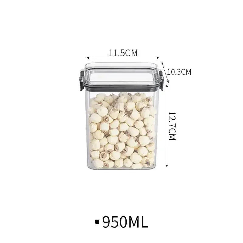 Transparent Food Storage Containers Kitchen Storage Airtight Cans Plastic Storage Boxes - Confia - reusablefoodstoragebags confia