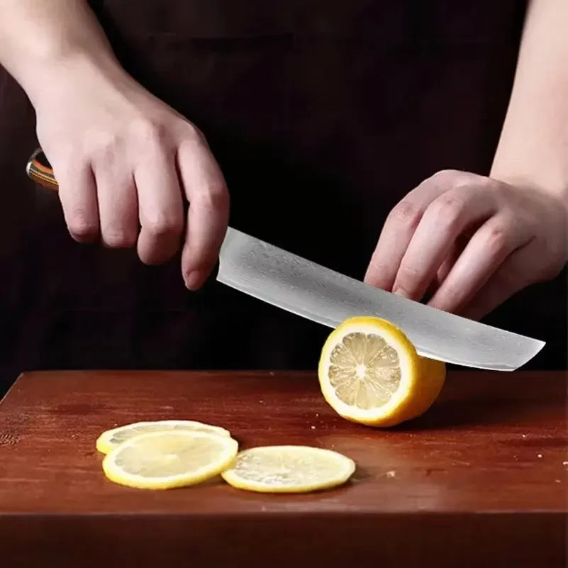 Chef Cooking Knives Wood Handle Japanese Damascus Steel Knife Cleaver Meat Vegetables Slicing Fruit Paring Kitchen Knives Tools - Confia