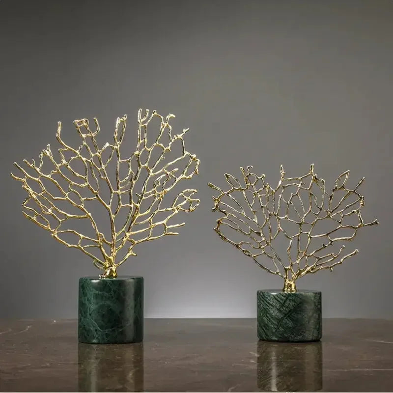 Creations Artificial Coral Decor Statue Home Decoration Desk Bookshelf Metal Sculpture Style B|Home Decor|Figurines - Confia