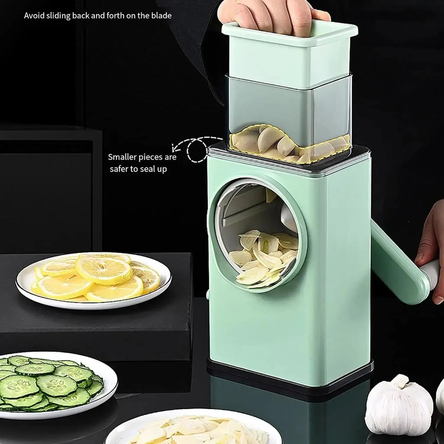 Potato Onion Garlic Chopper with Container String Chopper Food Processor Vegetable Chopper Dicer Cutter Grater Cheese Chopper - Confia