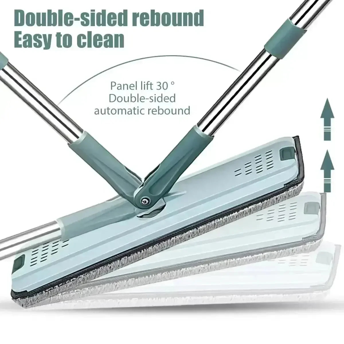 360 flexible Mop Heavy Quality Floor Mop with Bucket, Flexible Kitchen tap Flat Squeeze Cleaning Supplies 360 Flexible Mop Head/2 Reusable Pads Clean Home Floor Cleaners - Confia - reusablefoodstoragebags confia