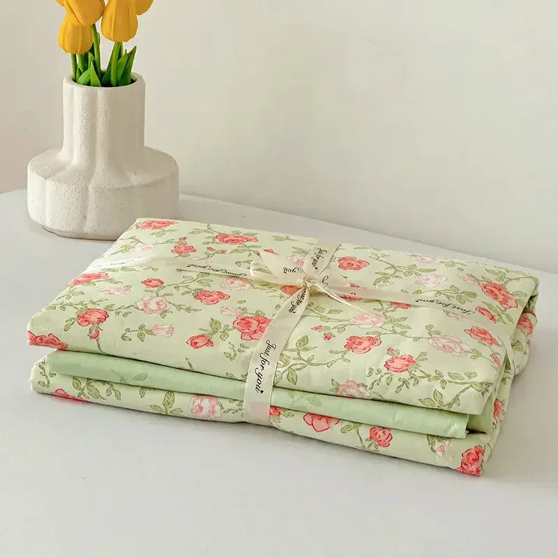 Comforter Botanical Flowers Garden Ultra Soft & Breathable 100% Nature Cotton Bedding Sets With Flat/Fitted Sheet 2 Pillowcases - Confia - reusablefoodstoragebags confia
