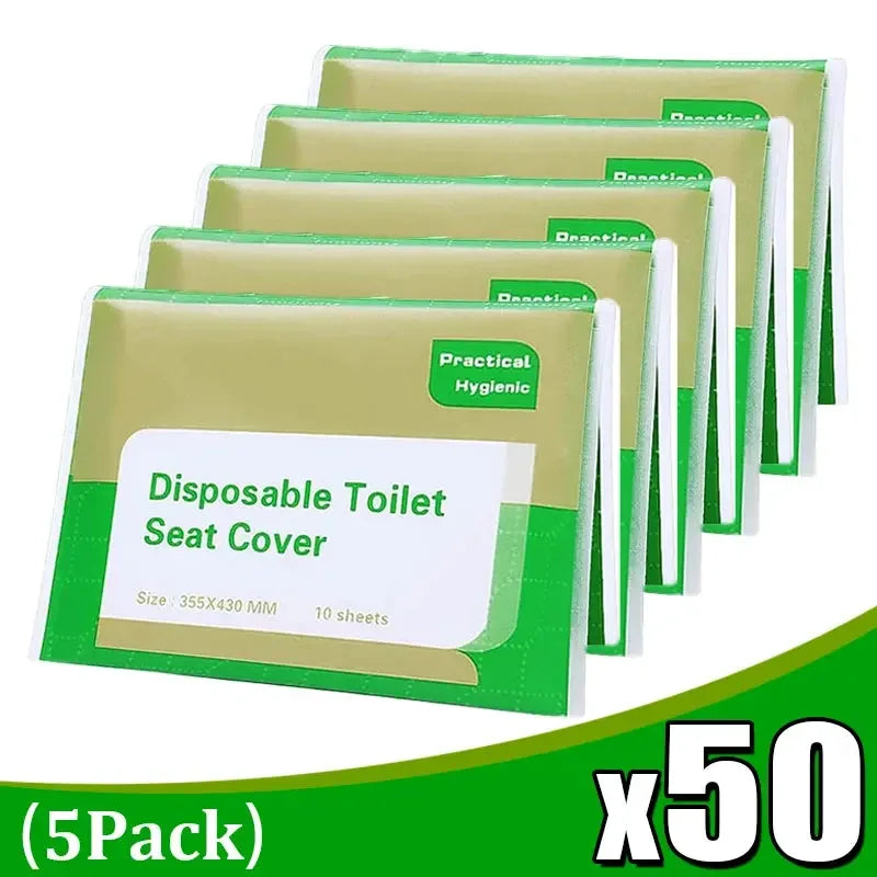 Disposable Toilet Seat Cover Portable Travel Camping Hotel Bathroom Toilet Mat Pads Degradable Soluble Water Toilet Covers Paper - Confia - reusablefoodstoragebags confia