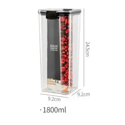 Transparent Food Storage Containers Kitchen Storage Airtight Cans Plastic Storage Boxes - Confia - reusablefoodstoragebags confia