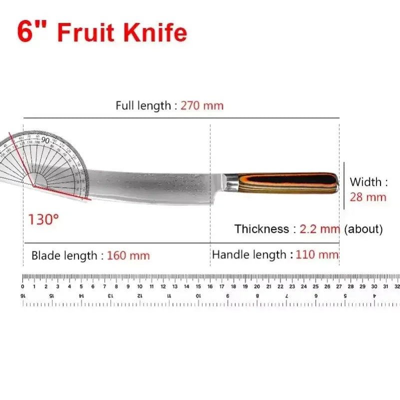 Chef Cooking Knives Wood Handle Japanese Damascus Steel Knife Cleaver Meat Vegetables Slicing Fruit Paring Kitchen Knives Tools - Confia