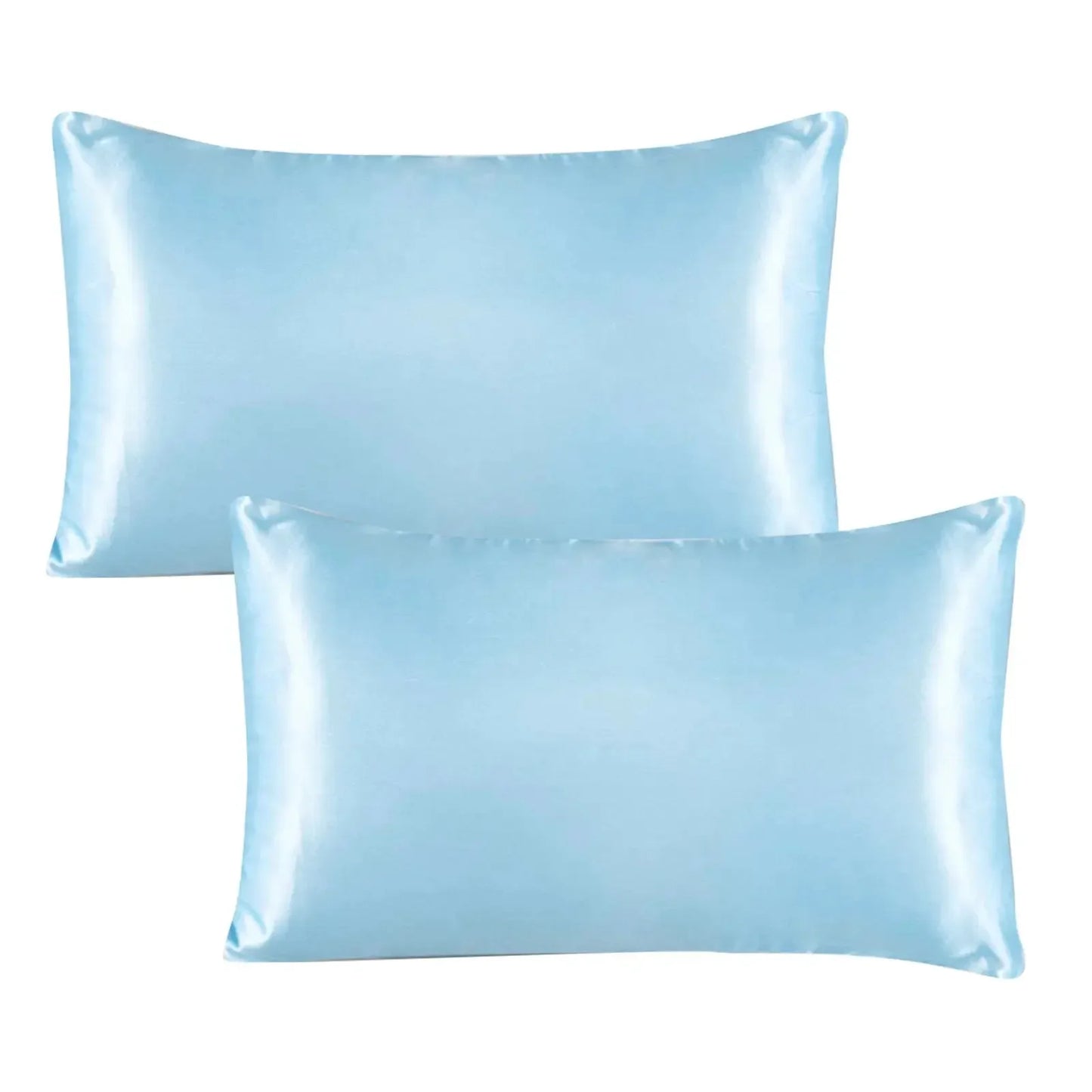 Satin Pillowcase Standard Set Of 2 - Green Silky Pillow Cases For Hair And Skin 20x26 Inches Pillow Covers With Envelope Closure - Confia - reusablefoodstoragebags confia