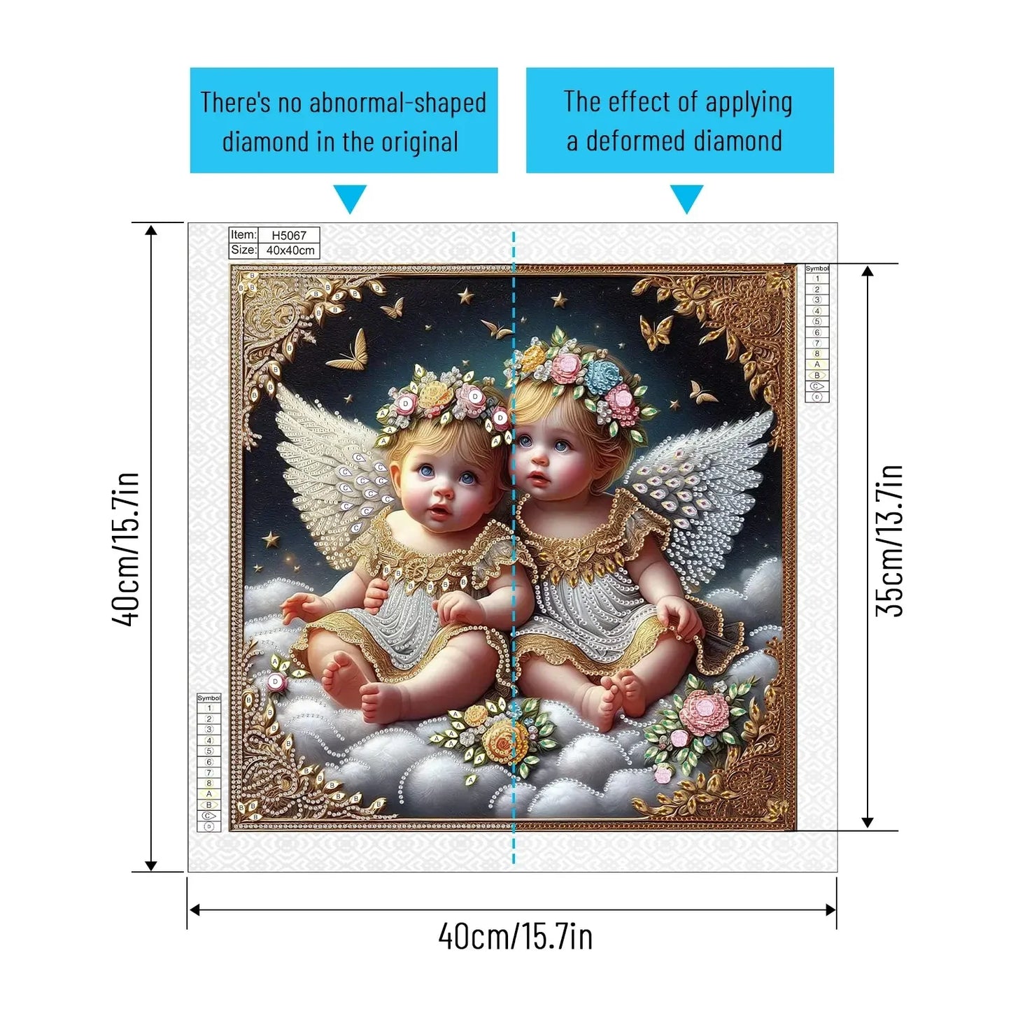 DIY Cute little angel Diamond Art Painting Kits,Diamond Dots Art Paintings for Beginners and adults for Home Wall Decorate Gifts - Confia