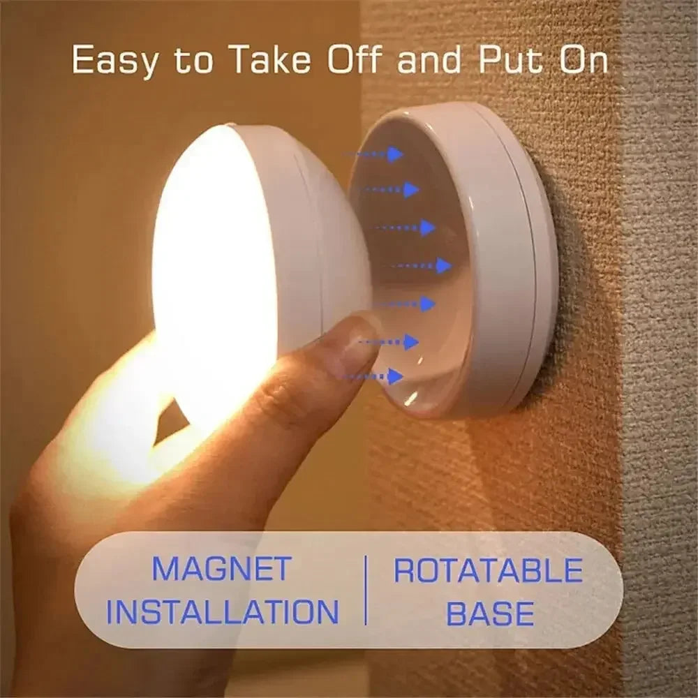 Motion Sensor Night Light for Home with USB Charging Battery Rechargeable Wireless Magnetic Self Adhesive LED Lamp for Wardrobe, Cabinet, Cupboard, Kitchen, Bedroom, Stairs - Confia