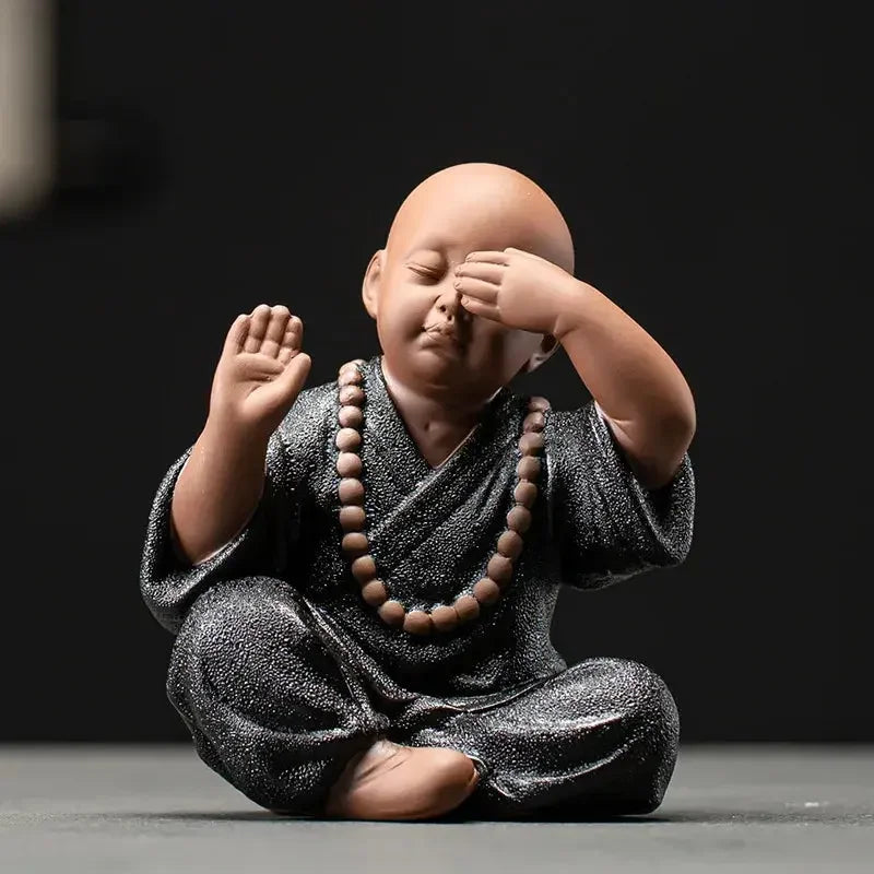 Ceramics Four Small Monk Statue Ceramic crafts Chinese characteristic decoration luxurious Home, Study, office accessories - Confia