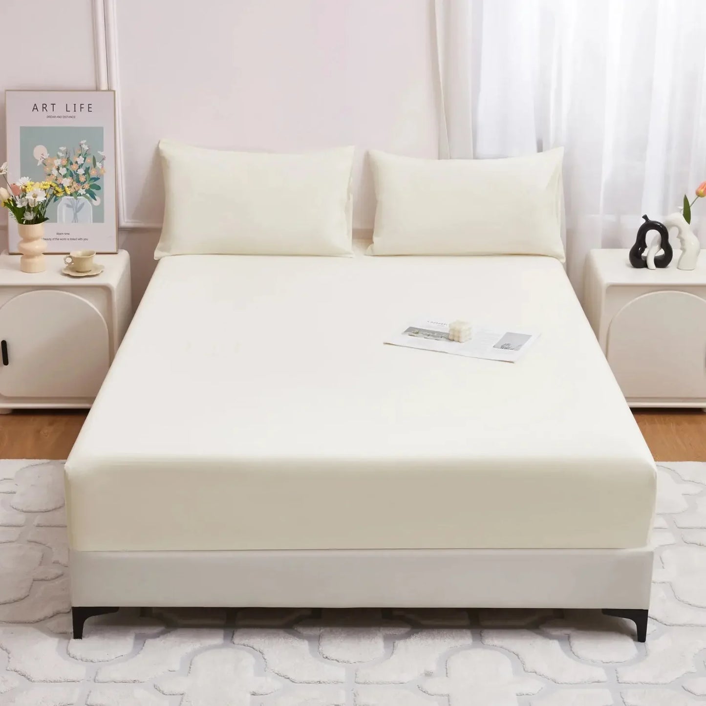 Safe Waterproof Mattress Protector, Breathable and Hypoallergenic Ultra Soft Fitted Bed Protector Cover, Machine Washable - Confia - reusablefoodstoragebags confia