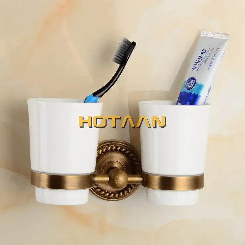 Solid Brass Bathroom Accessories Set with Robe hook, Paper Holder, Towel Bar, Soap Basket, Bathroom Fitting Sets - Confia - reusablefoodstoragebags confia