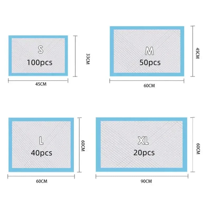 100/50/40/20PCS Absorbent Dogs Diapers Disposable Puppy Training Pee Pads Quick Dry Surface Mat Clean Cushion Dog Supplies - Confia - reusablefoodstoragebags confia