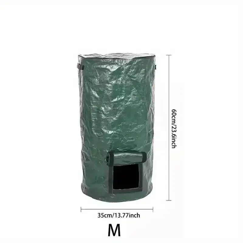 1 Pack, 34 Gallons Reusable Yard Waste Bags with Lid Extra Large Lawn Leaf Bags Heavy Duty Garden Waste Bags Container for Clean Up Outdoor Debris Leaves Grass Clippings - Confia - reusablefoodstoragebags confia