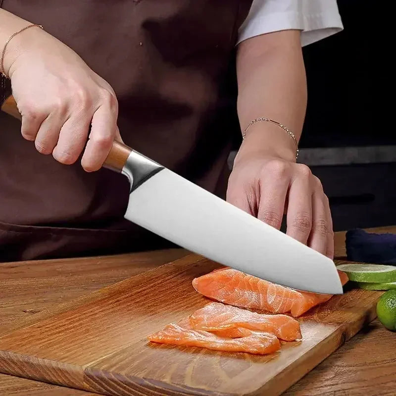 Professional Chef Knives Japanese Kitchen Knife Meat Fish Slicing Vegetable Cutter Butcher Cleaver Sashimi Cooking Utility Knife - Confia