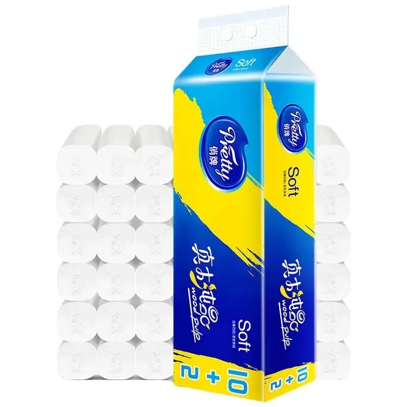 Hot Sale 12 Rolls of Full Box of Roll Paper Five Layers of Thickened Core Roll Toilet Paper - Confia - reusablefoodstoragebags confia