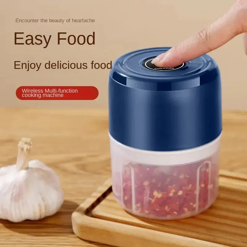 Electric Meat Chopper - Portable Food Processor with Stainless Steel Blades, USB Rechargeable Mini Chopper for Meat, Vegetables, and Garlic - Confia