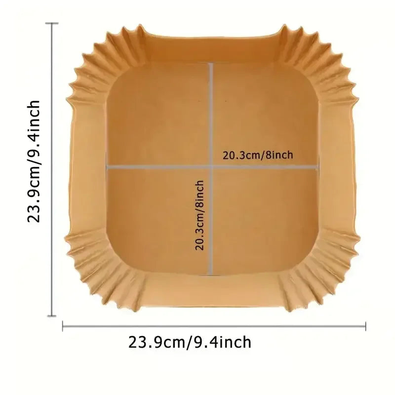 50pcs/125pcs Air Fryer Special Paper Food Silicon Oil Paper Round Bracket High Temperature Absorbent Paper Baking Accessories - Confia