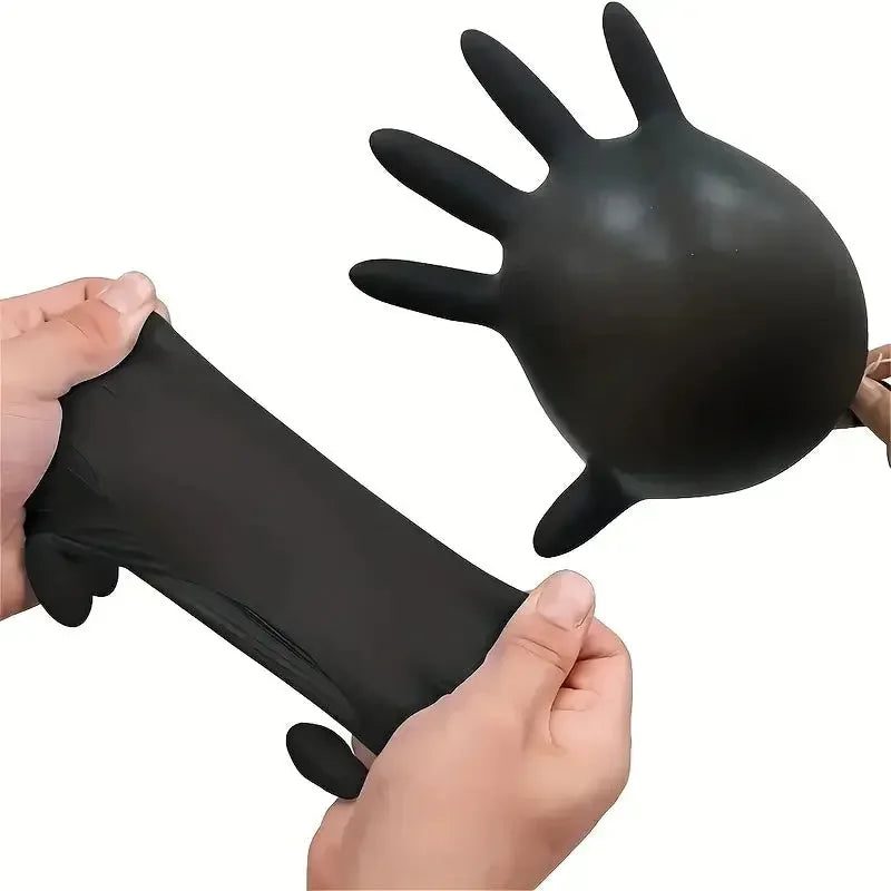 100/50/20PCS Black Nitrile Gloves Thickened Disposable Gloves for Cleaning Hairdressing Waterproof Dishwashing Tattoo Gloves - Confia - reusablefoodstoragebags confia