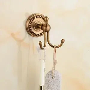 Solid Brass Bathroom Accessories Set with Robe hook, Paper Holder, Towel Bar, Soap Basket, Bathroom Fitting Sets - Confia - reusablefoodstoragebags confia