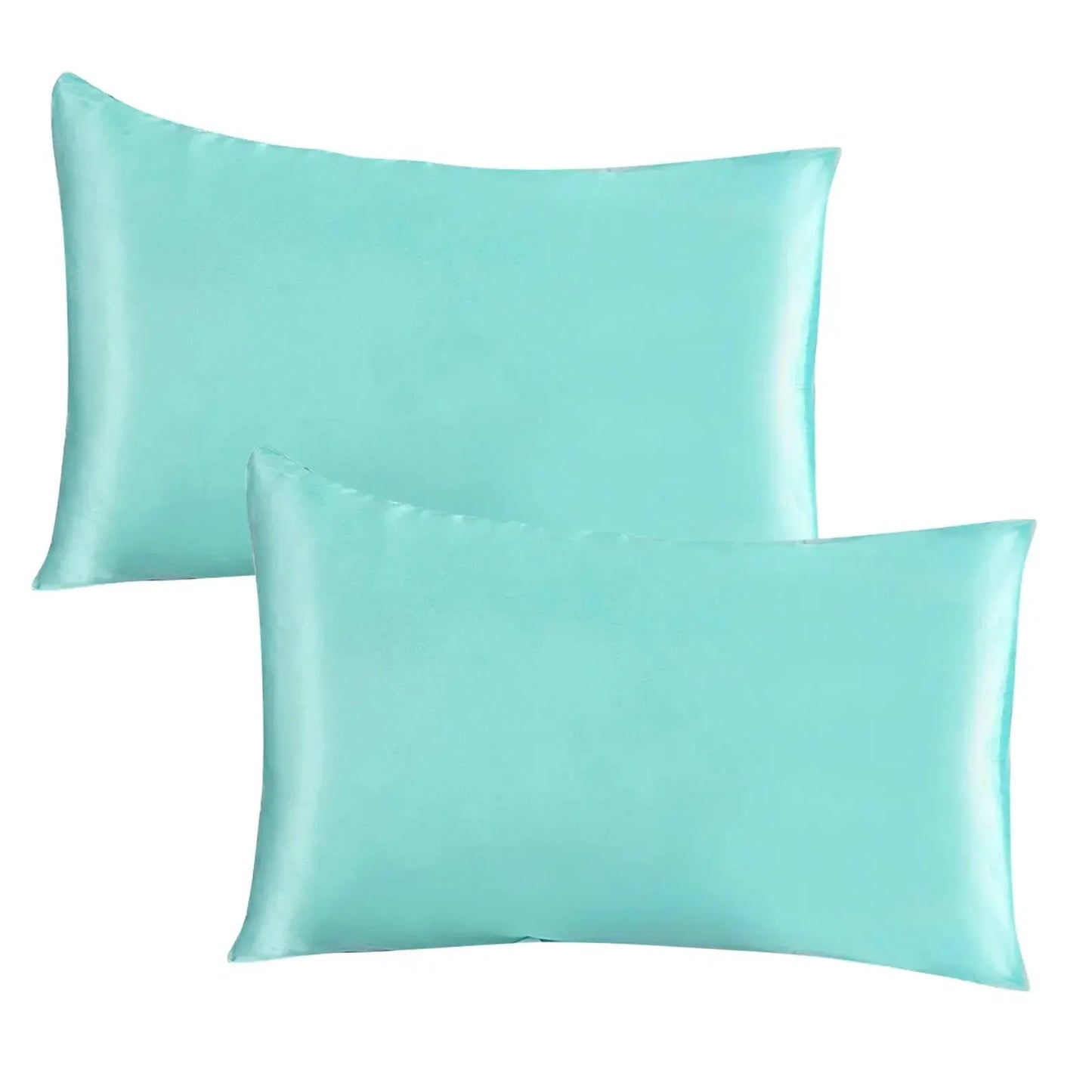 Satin Pillowcase Standard Set Of 2 - Green Silky Pillow Cases For Hair And Skin 20x26 Inches Pillow Covers With Envelope Closure - Confia - reusablefoodstoragebags confia