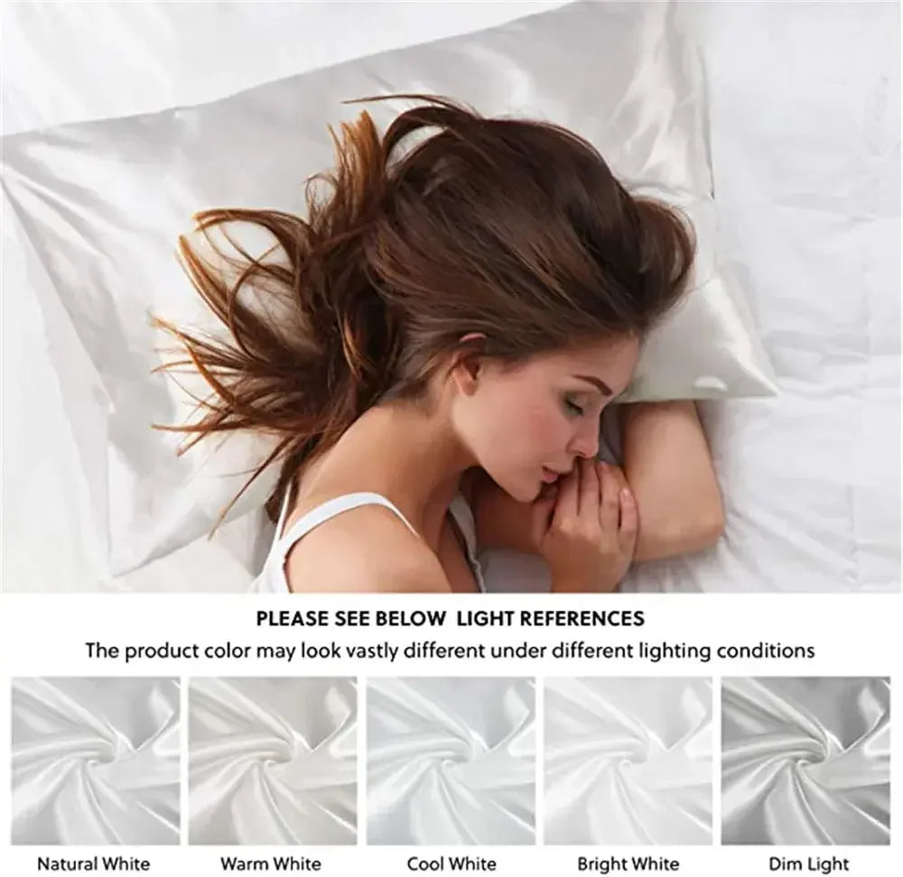 2pcs/lot Solid Silky Satin Skin Care Pillowcases Hair Anti Pillow Case Queen Size Envelope Pillow Covers for Home Hotel Travel - Confia - reusablefoodstoragebags confia