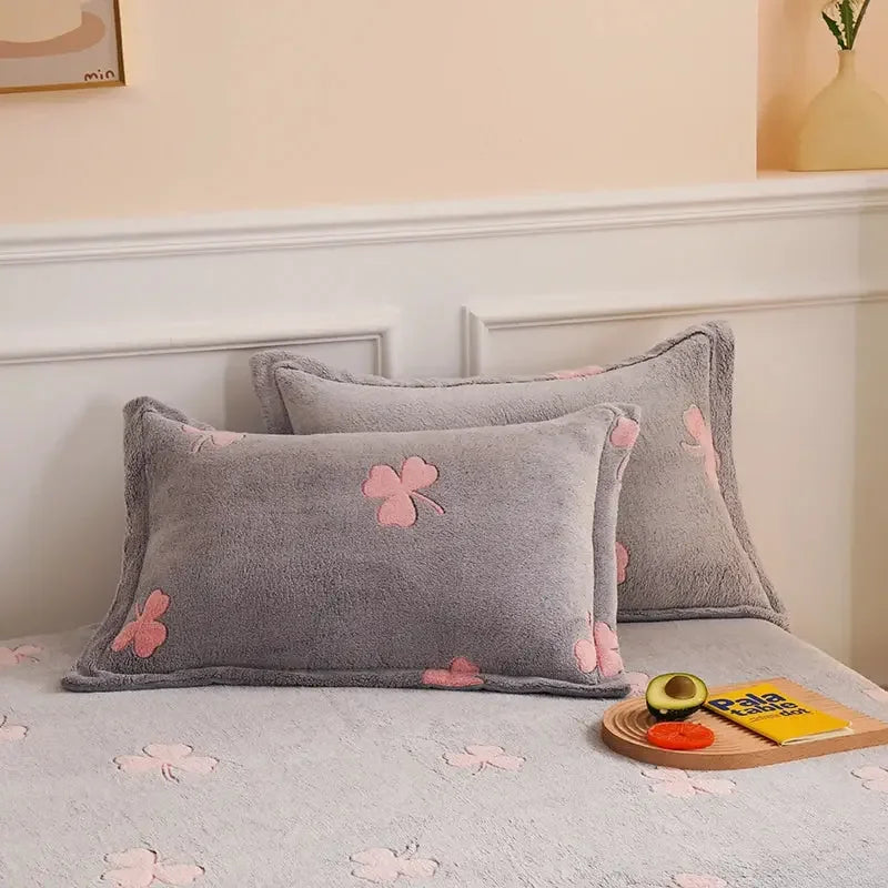 Winter Duvet Cover Thick Fleece Warm Flannel Coral Double Sided Velvet Bedding - Confia - reusablefoodstoragebags confia
