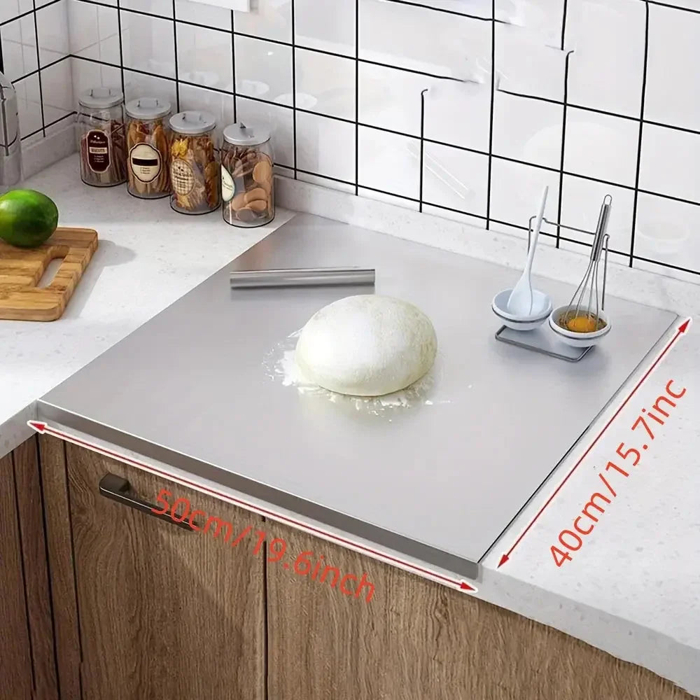 Premium Stainless Steel Chopping Board - Large, Easy Clean, Multipurpose Kitchen Cutting Surface for Fruits, Vegetables & More - Confia
