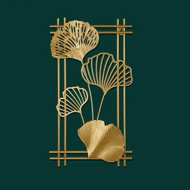 Nordic Metal Wrought Iron Leaf Wall Hanging Ornament Plant Ginkgo Palm Maple Leaves Wall Pendant Living Room Bedroom Home Decor - Confia