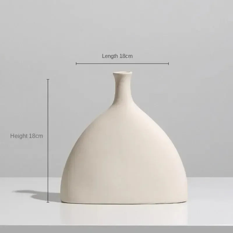 Modern Simple Ceramic Art Vase Dried Flowers Flower Arrangement Ornaments Living Room TV Cabinet Bedroom Desktop Home Decoration - Confia