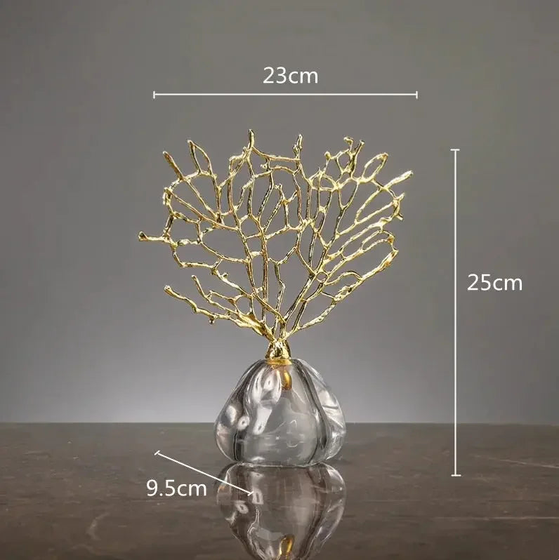 Creations Artificial Coral Decor Statue Home Decoration Desk Bookshelf Metal Sculpture Style B|Home Decor|Figurines - Confia