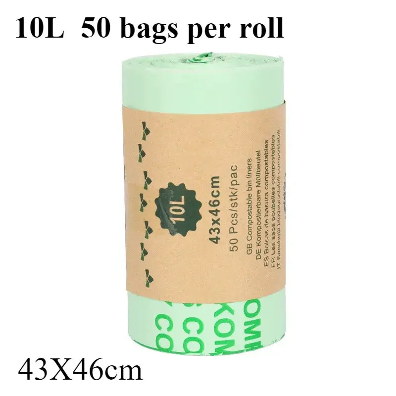 50PCS 6/8/10/30L Biodegradable Garbage Bags Household Compostable Garbage Bags rash Bag With Leak Resistant - Confia - reusablefoodstoragebags confia