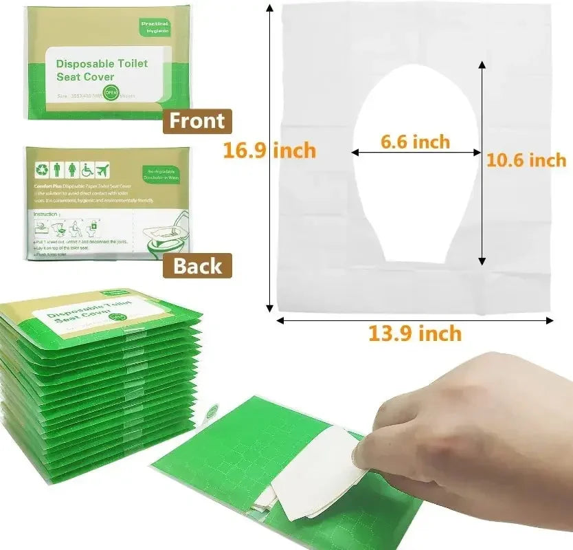 Disposable Toilet Seat Cover Portable Travel Camping Hotel Bathroom Toilet Mat Pads Degradable Soluble Water Toilet Covers Paper - Confia - reusablefoodstoragebags confia