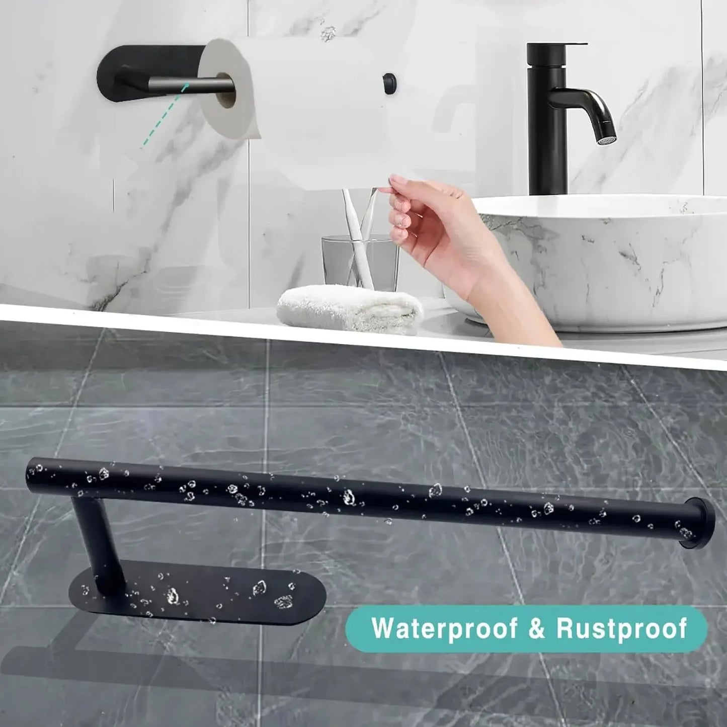 Kitchen Paper Towel Holder Adhesive Tissue Hanger Toilet Roll Paper Dispenser Multifunctional Paper Napkin Holder - Confia - reusablefoodstoragebags confia