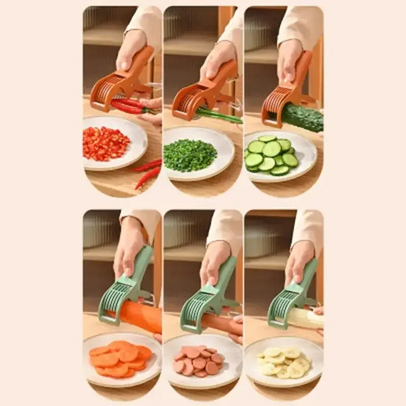 Salad Cutter Chopper Portable Manual Fruit Slicer Creative Vegetable Slicer Kitchen Gadgets Chopping Tool Press Banana Slicer - Confia