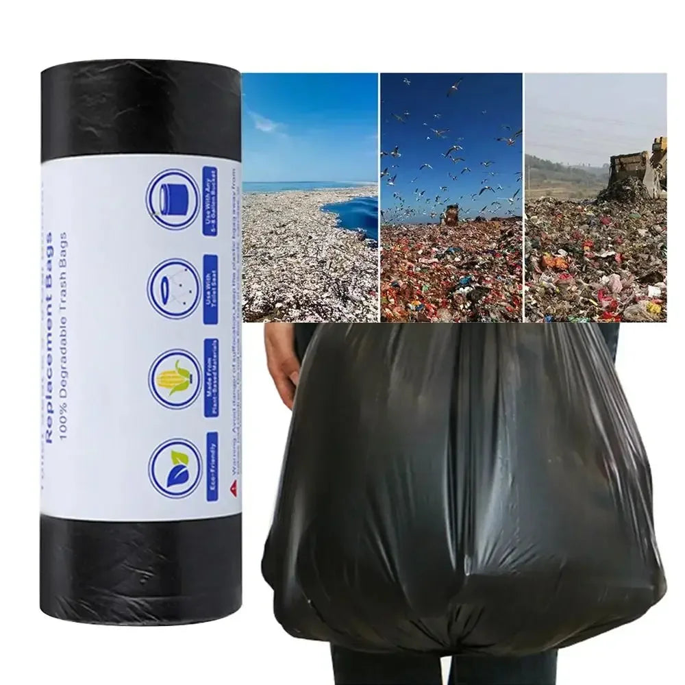 30Bags/Roll Disposable Garbage Bag Trash Can Bin Small Medium Large Rubbish Bag Points Off Black Plastic Bags Bathroom Kitchen - Confia - reusablefoodstoragebags confia