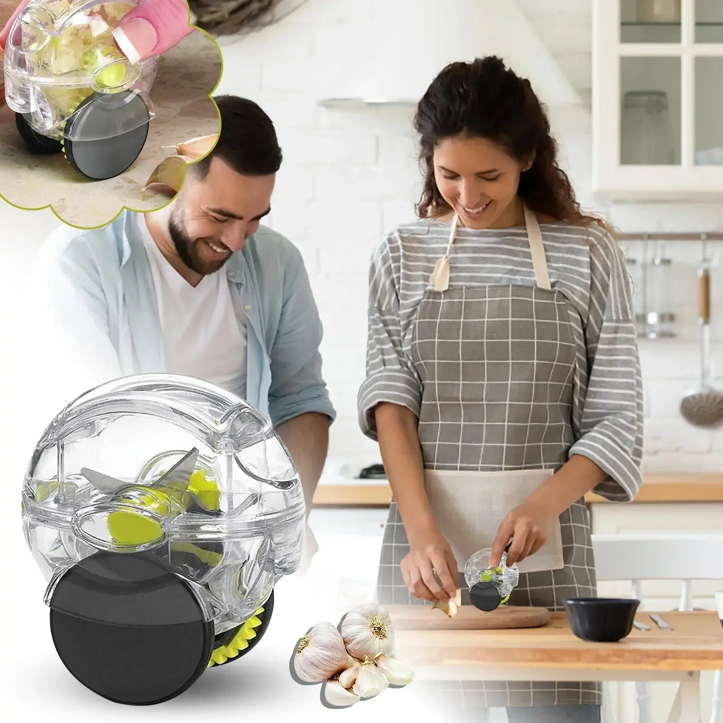 Kitchen Gadget Tool Garlic Chopper Wheel Garlic Mincer Roller Kitchen Aid Garlic Hand Crusher Kitchen Items Outils Cuisine - Confia