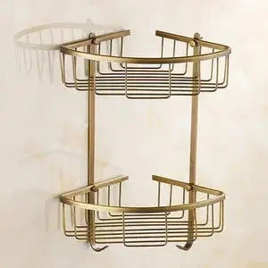 Solid Brass Bathroom Accessories Set with Robe hook, Paper Holder, Towel Bar, Soap Basket, Bathroom Fitting Sets - Confia - reusablefoodstoragebags confia