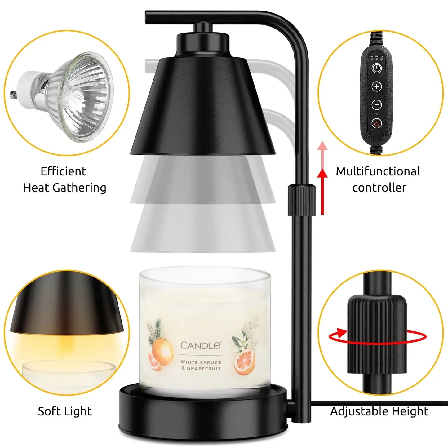 Candle Warmer Lamp with Timer- Dimmable Electric Melt wax warmer | candle warmer lamp | for Home Decor and Gifts for Mom - Confia - reusablefoodstoragebags confia