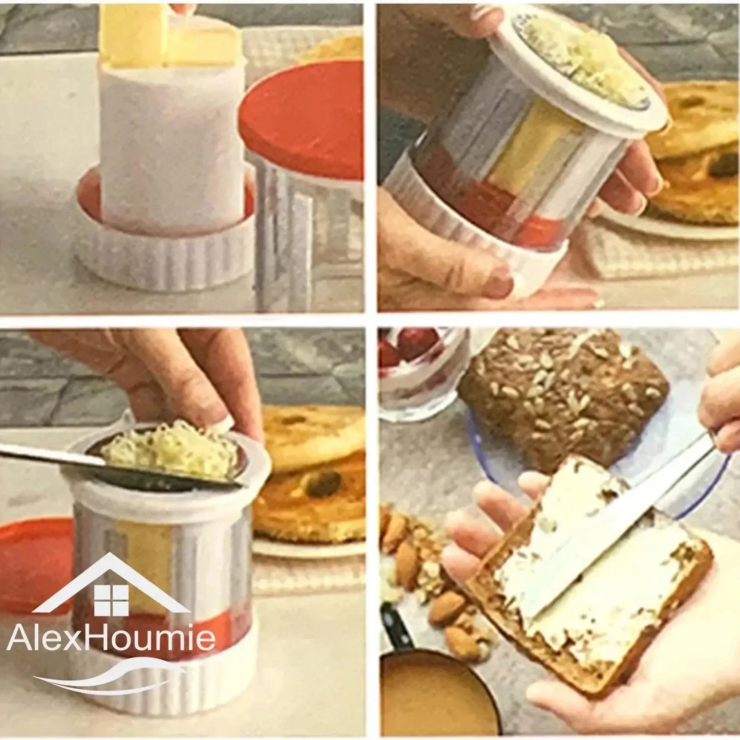 Manual Cheese Slicer Chese Cutter Butter Mill Spreadable Butter Cheese Gadgets Grater Mill with Lid Butter Dispenser Shredder - Confia