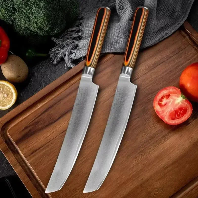 Chef Cooking Knives Wood Handle Japanese Damascus Steel Knife Cleaver Meat Vegetables Slicing Fruit Paring Kitchen Knives Tools - Confia