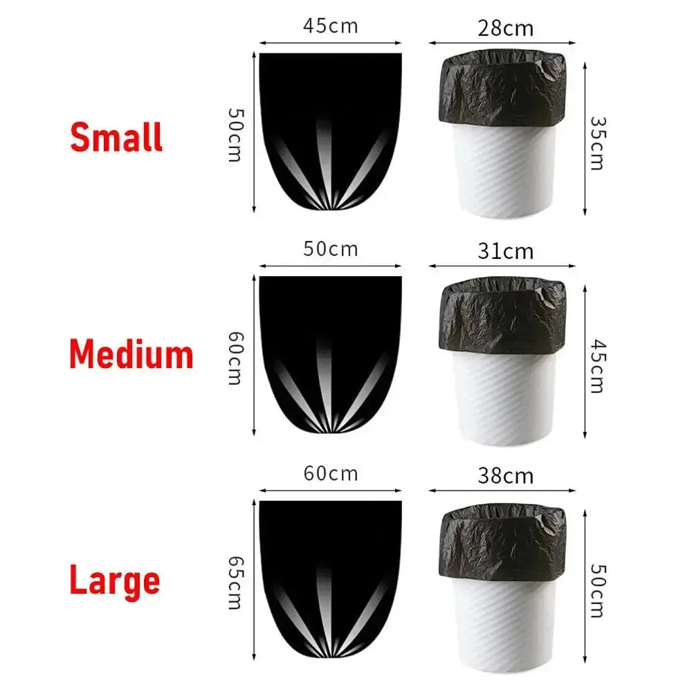 30Bags/Roll Disposable Garbage Bag Trash Can Bin Small Medium Large Rubbish Bag Points Off Black Plastic Bags Bathroom Kitchen - Confia - reusablefoodstoragebags confia